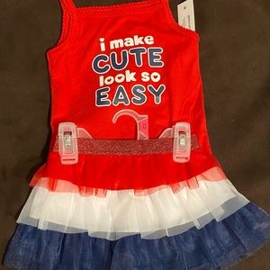 Red and blue toddler bodysuit tutu